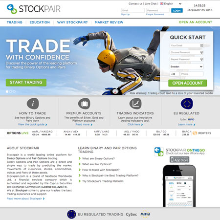 Stockpair binary options trading