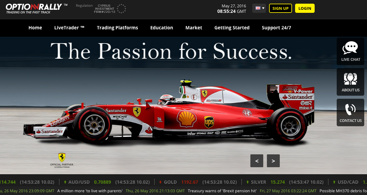 Optionrally trading platform