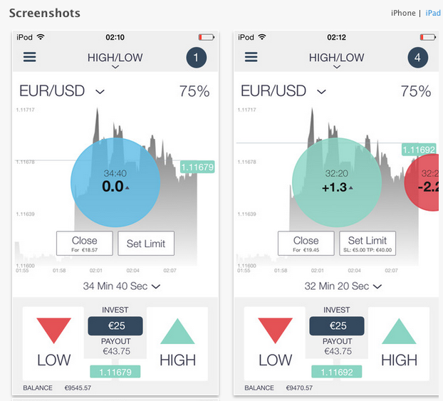 Grand Option mobile trading app