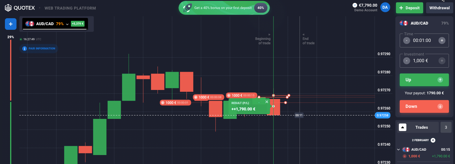 Quotex trading platform demo account